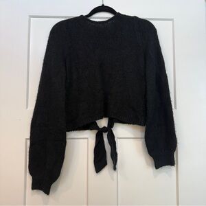 Abercrombie & Fitch Black Tie-Back Sweater